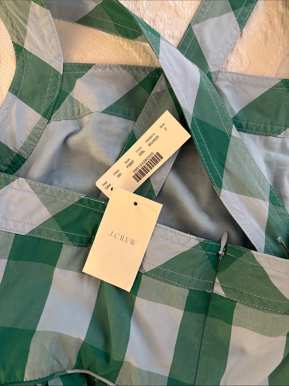 J.Crew Green and Light Blue Gingham Sundress - Picture 6 of 6